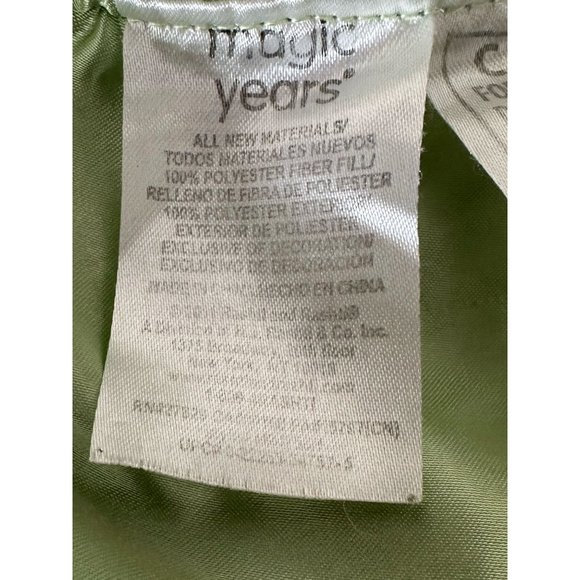 Magic Years Green Sock Monkey Rattle Lovey Security Blanket Satin Back Plush - Picture 5 of 5